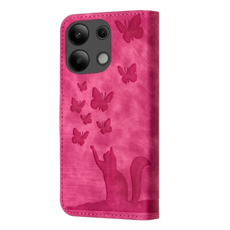 Чехол-книжка Cat Embossing Pattern на Xiaomi Redmi Note 13 4G - розовый