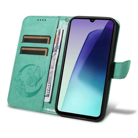 Чохол-книжка Swallowtail Butterfly Embossed Leather для Xiaomi Redmi 14C 4G/Poco C75/Redmi A4 5G - зелений