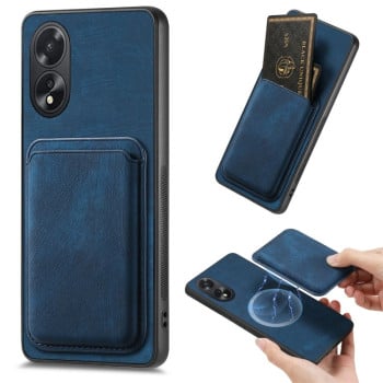Протиударний чохол Retro Leather Card Bag Magnetic для OPPO A38 4G / A18 4G - синій