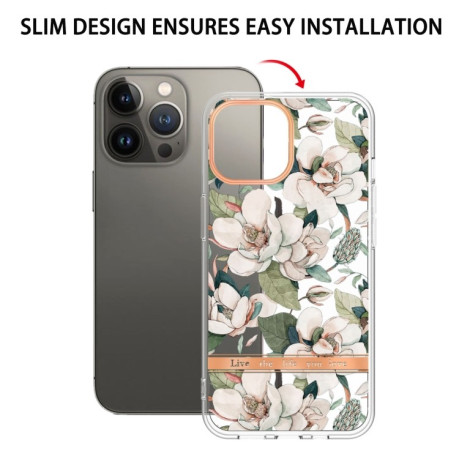 Протиударний чохол Flowers and Plants Series IMD TPU для iPhone 16 Pro Max - Gardenia