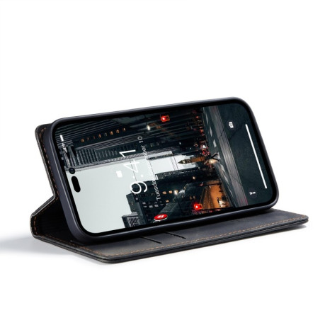 Кожаный чехол CaseMe-013 Multifunctional на iPhone 15 Pro Max - черный