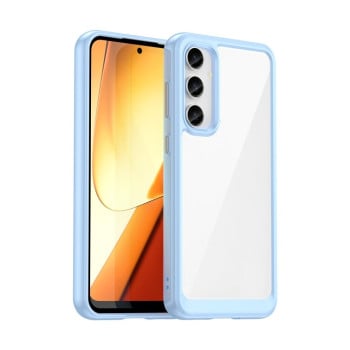 Протиударний чохол Colorful Acrylic Series із кольоровою силіконовою боковиною на Samsung Galaxy S23 FE - синій