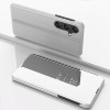 Чехол книжка Clear View на Samsung Galaxy A55 - серебристый