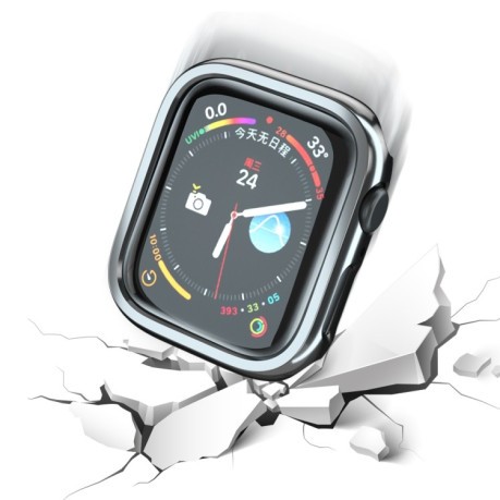 Противоударная накладка Electroplated Hollow для Apple Watch Series 8 / 7 45mm - черная