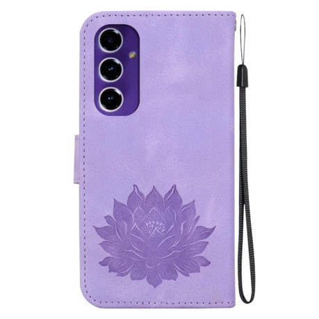 Чохол-книжка Lotus Embossed для Samsung Galaxy S24 FE 5G - фіолетовий