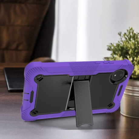 Чохол Silicone Hybrid PC Tablet Case with Holder &amp; Shoulder Strap для Xiaomi Redmi Pad SE 8.7 - Black + Purple