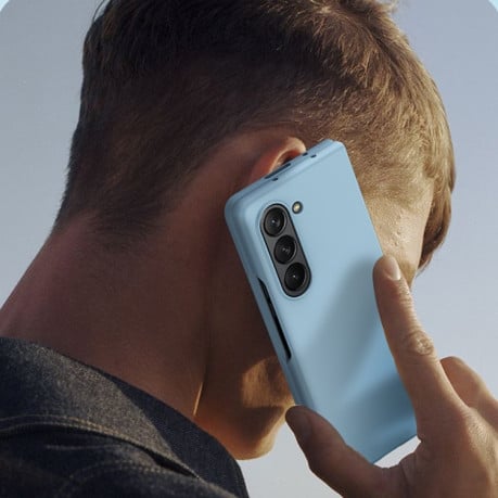 Противоударный чехол Skin Feel PC Full Coverage Shockproof для Samsung Galaxy  Fold 6 - светло-синий