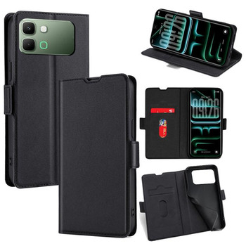 Чехол-книжка Voltage Side Buckle на Infinix Note Edge 5G — черный