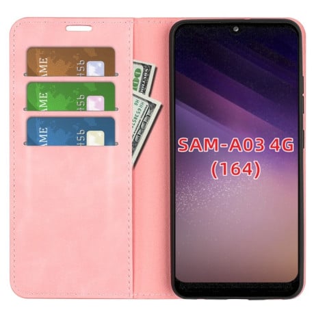 Чехол-книжка Retro-skin Business Magnetic на Samsung Galaxy A03/A04E - розовый