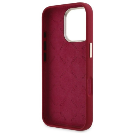 Оригінальний чохол Guess Silicone Script Metal Logo для iPhone 16 Pro - Pink