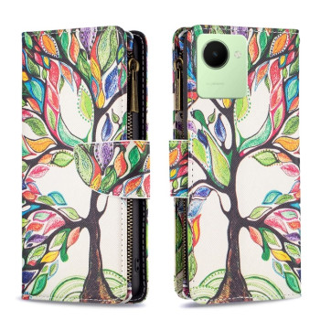 Чохол-гаманець Colored Drawing Pattern Zipper для Realme C30 - Big Tree