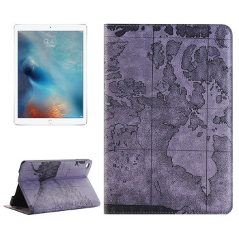 Чехол-книжка Map Pattern для iPad Pro 12.9 - фиолетовый