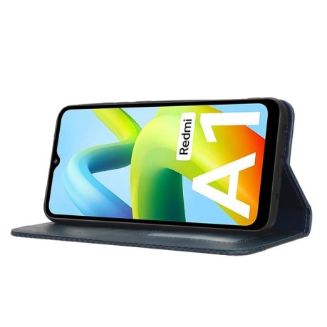 Чохол-книжка Magnetic Buckle Retro Crazy Horse Texture на Xiaomi Redmi A1/A2 - синій