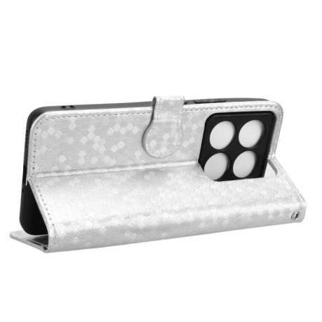 Чохол-книжка Honeycomb Dot для Xiaomi 14T - сріблястий