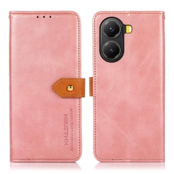 Чохол-книжка KHAZNEH Cowhide Texture на Xiaomi Poco X7 Pro - рожеве золото