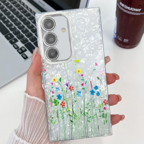 Чохол Electroplating Laser Flower Texture для Samsung Galaxy S25+ 5G - Little Wildflower 