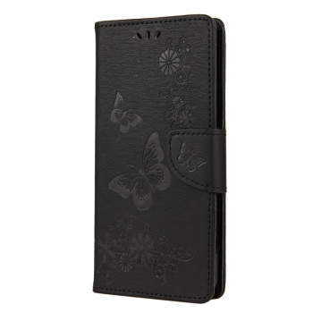 Чехол-книжка Butterflies Embossing на Realme 7 Pro - черный
