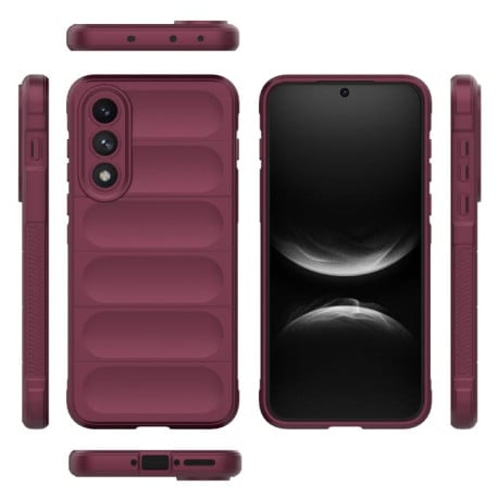 Силиконовый чехол Magic Flannel на OnePlus Ace 5 Ultra 5G / Nord 5 - винно-красный
