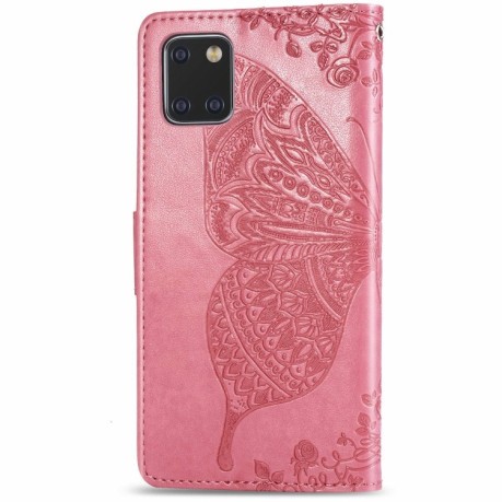 Чохол-книжка Butterfly Love Flowers Embossing Samsung Galaxy Note10 Lite / A81 / M60s -рожевий
