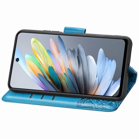 Чехол-книжка Butterfly Love Flower Embossed для Motorola Moto G35 - синий