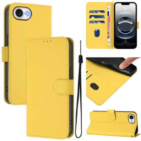 Чехол-книжка Skin Feel S-type для iPhone 16e - желтый