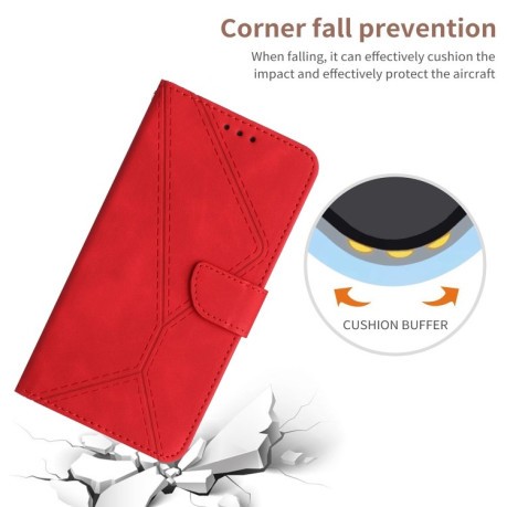 Чехол-книжка Stitching Embossed Leather  для Xiaomi Redmi A3 - красный