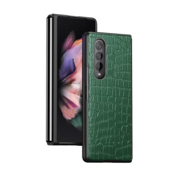 Протиударний чохол Crocodile Texture для Samsung Galaxy Z Fold 3 - зелений