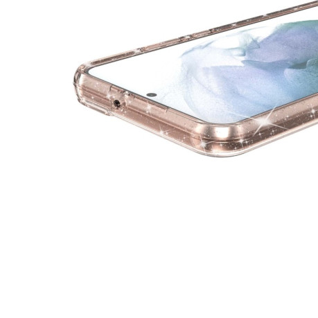 Противоударный чехол Terminator Style Glitter для Samsung Galaxy S22 Plus 5G - золотой