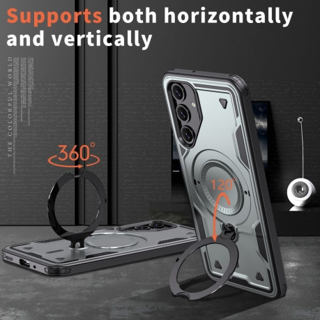 Противоударный чехол MagSafe Holder Armor PC Hybrid для Samsung Galaxy A16 5G - серый