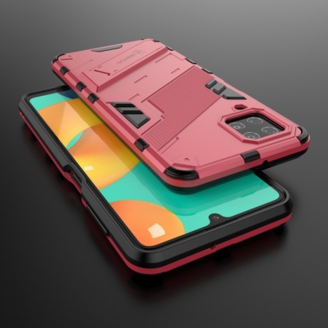 Противоударный чехол Punk Armor для Samsung Galaxy M32/A22 4G - пурпурно-красный