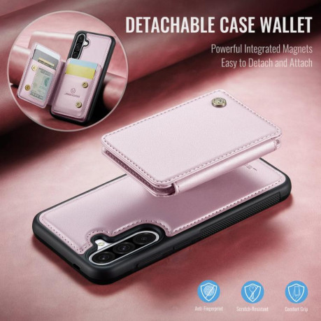 Чехол JEEHOOD J05 Business Magnetic Style RFID Leather для Samsung Galaxy A36 - розовый