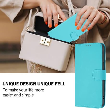 Чехол-книжка с мягким покрытием (Skin Feel) со шнурком на Infinix Smart 10 4G - синий