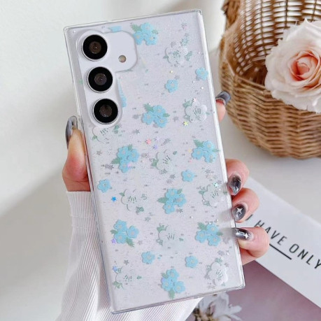 Чохол Spring Garden Epoxy TPU для Samsung Galaxy S24 FE 5G - Blue and White Flowers