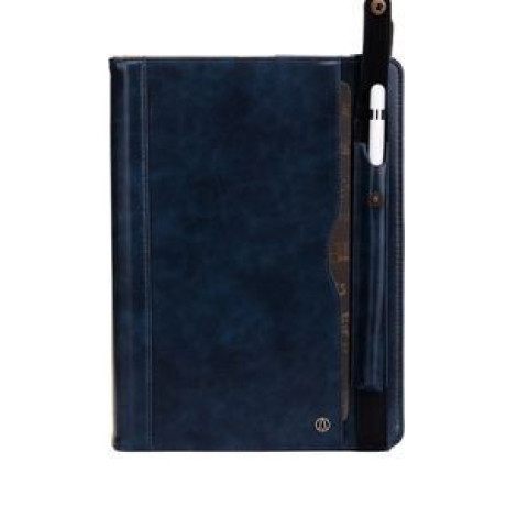 Кожаный чехол- книжка на iPad 9.7 2018/2017/ Pro 9.7 / Air2  Air- темно-синий