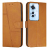 Чехол-книжка Stitching Calf Texture для OPPO Reno11 F - желтый