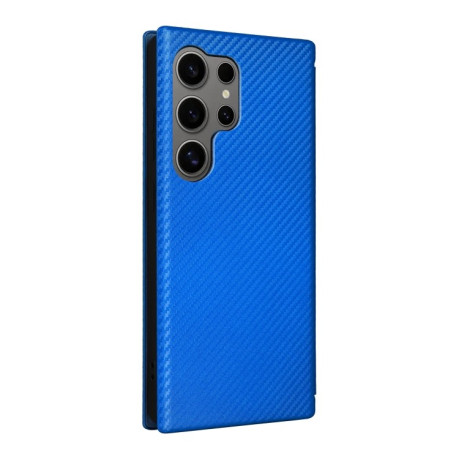 Чохол-книжка Carbon Fiber Texture на Samsung Galaxy S25 Ultra 5G - синій