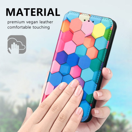 Чехол-книжка Colored Drawing Magnetic для iPhone 13 mini - Color Honeycomb