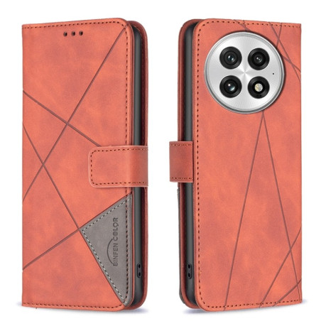Чохол-книжка Rhombus Texture для OnePlus 13 - коричневий