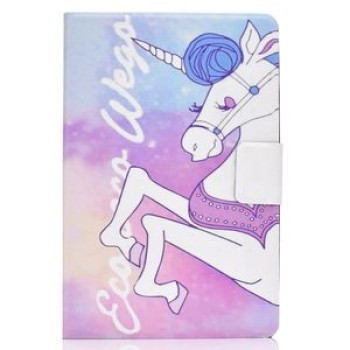 Чехол-книжка Colored Drawing на iPad 9/8/7 10.2 (2019/2020/2021) -Pink Horse