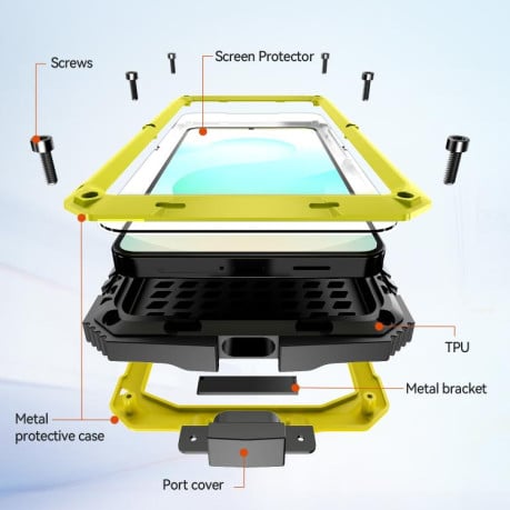 Противоударный чехол R-JUST Life Waterproof на Samsung Galaxy S26+ 5G — жёлтый