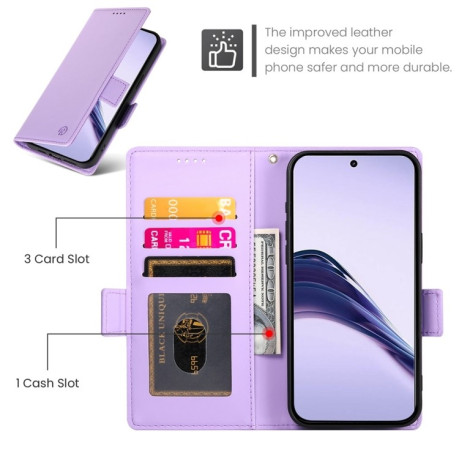 Чехол-книжка Side Buckle Magnetic Frosted Leather для Realme 13 Pro / 13 Pro+ Global - фиолетовый