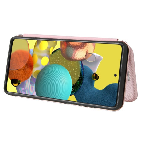 Чохол-книжка Carbon Fiber Texture Samsung Galaxy A52/A52s - рожевий