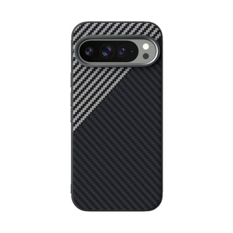 Карбоновий чохол ABEEL C Carbon Fiber Series фактура 6D Micro Relief з MagSafe на Google Pixel 10 Pro XL - чорно-сірий