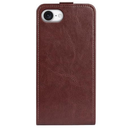 Чехол R64 Texture Single Vertical Flip Leather для iPhone 16e - коричневый