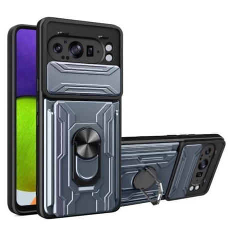Противоударный чехол Sliding Camshield Card для Google Pixel 9 Pro XL - серый