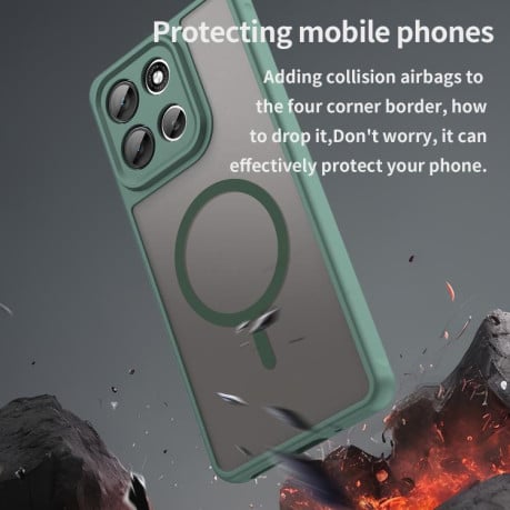 Чехол Fan Dun Series гибрид с Magsafe и защитой камеры на Motorola Moto G86 5G - зеленый