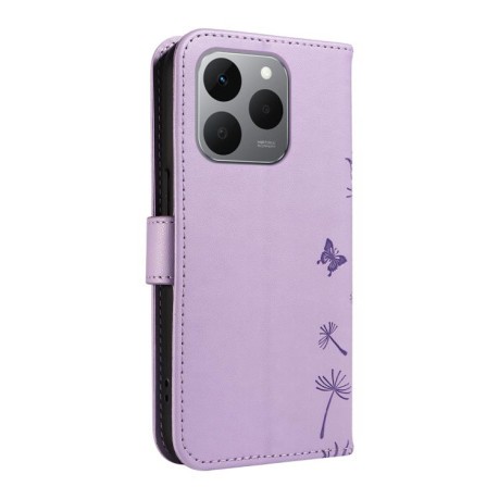 Чехол-книжка с тиснением Dandelion и магнитным хлястиком для Realme 15T 5G — фиолетовый