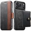 Чехол-кошелек Suteni Q07S1 3-в-1 с MagSafe на iPhone 18 Pro Max — чёрный