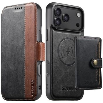 Чохол-гаманець Suteni Q07S1 3-в-1 з MagSafe на iPhone 18 Pro Max — чорний