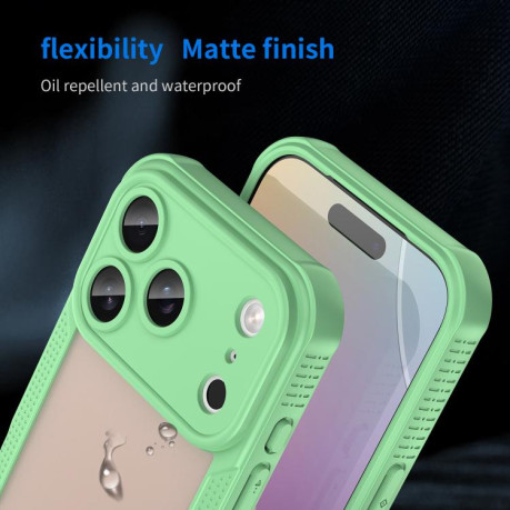 Противоударный чехол Armor Glaze PC Hybrid для iPhone 17 Pro - зеленый